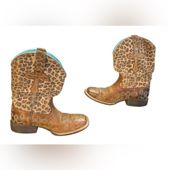 ARIAT CROSSROADS COWGIRL BOOTS SQUARE TOE Girls Size 12.5 - Picture 5 of 8